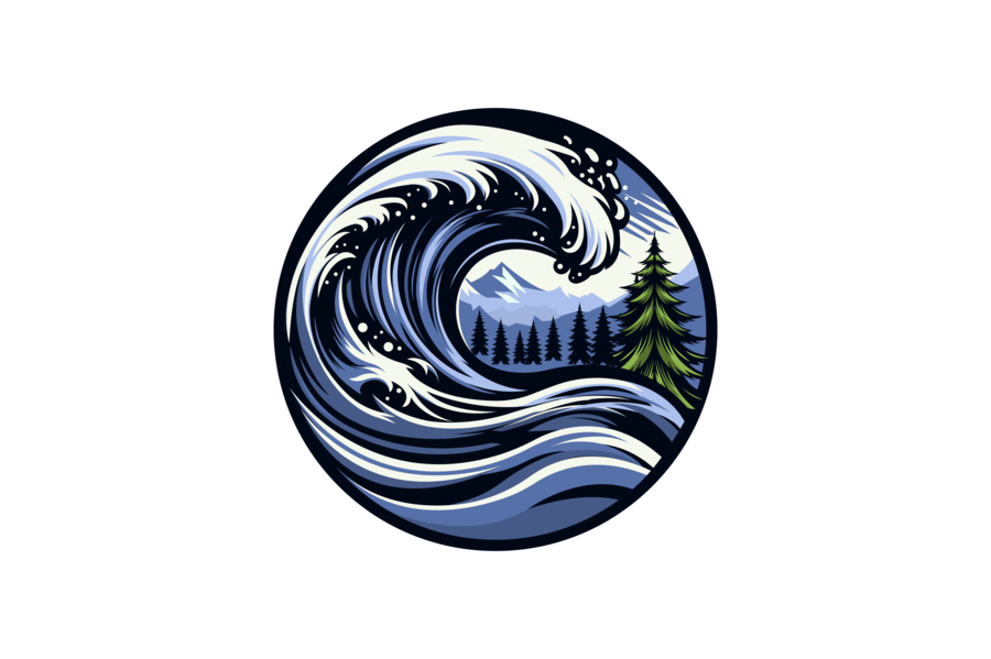 Breakers Athletics circular ocean wave logo